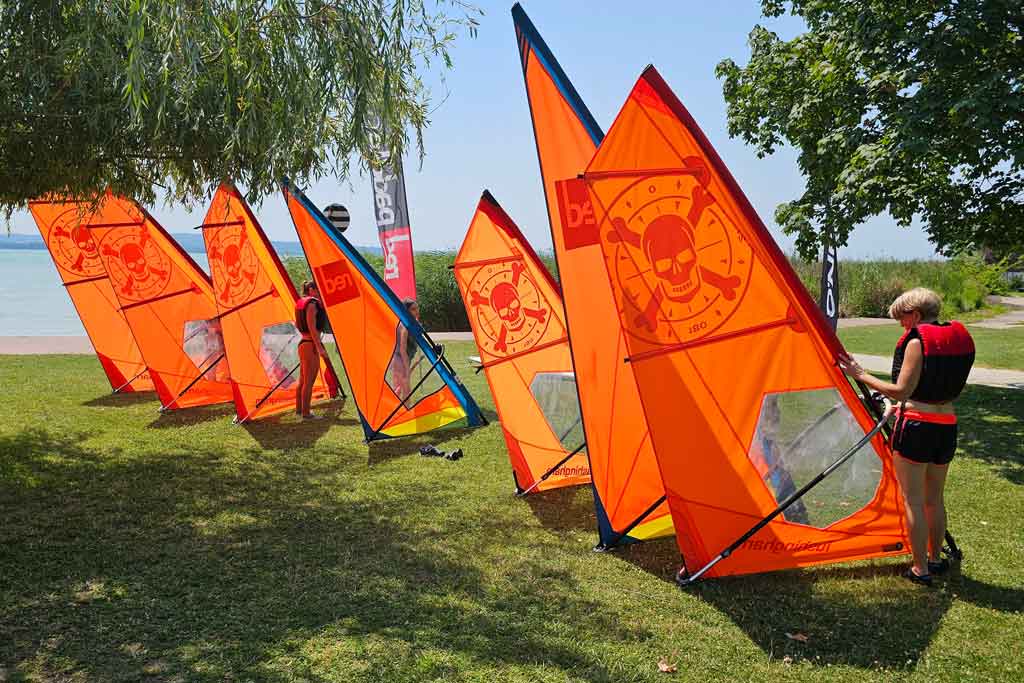 School sports week with a surfing course at Lake Balaton